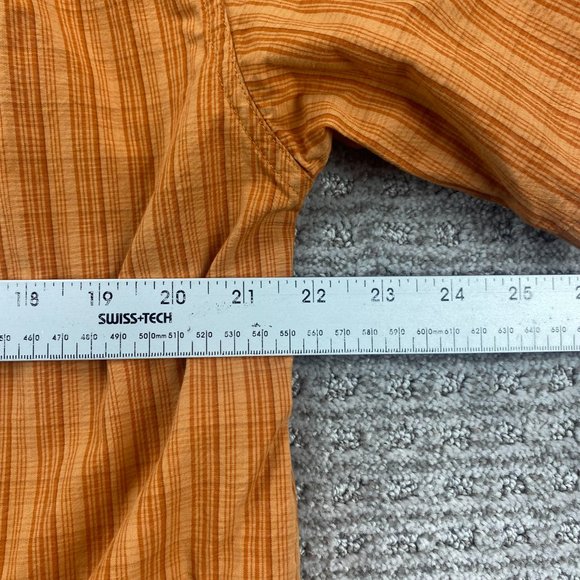 Columbia Shirt Men Large L Orange Striped Button Up Casual Outdoor 100% Cotton - Picture 7 of 9